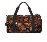 YKUDBN Mens Womens Gym Bag, Monarch Butterflies Print Duffle Bags,travel Gym Duffle Bag,garment Duffle Bag,gym Bag with Shoe Compartment, Monarch butterflies, One Size