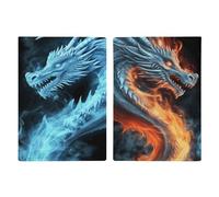 YKUDBN Passport Protective Cover, Ice And Fire Dragons Print Passport Cover Travel Document Protector Travel Passport Wallet Passport Sleeve, 20.3x13.8cm, style, style, 20.3x13.8cm
