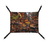 YKUDBN Portable Canvas Pet Hammock, Monarch Butterflies Print Stylish Pet Hammock Ideal for Small Pets, Breathable, Space-Saving and Easy to Clean