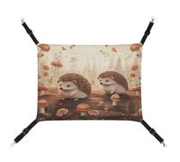 YKUDBN Portable Canvas Pet Hammock, Nature Lovely Hedgehog Lovers Print Stylish Pet Hammock Ideal for Small Pets, Breathable, Space-Saving and Easy to Clean