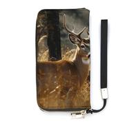 YKUDBN Pu Leather Wallet, Nature Wild Animal Deers Print Large Capacity Wallet Long Wallet for Women Handheld Clutch Wallet Modern Women's Wallet, style, 20x10.5cm, Modern