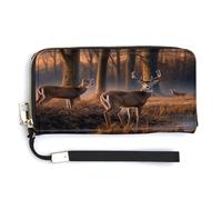 YKUDBN Pu Leather Wallet, Nature Wild Animal Deers1 Print Large Capacity Wallet Long Wallet for Women Handheld Clutch Wallet Modern Women's Wallet, style, 20.0*10.5cm, Modern