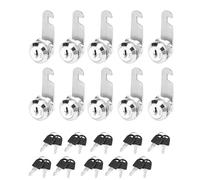 YKUKIZEE 10pcs 16mm Cam Lock Replacement Keyed Alike, Tool Box Lock with 20 Keys, 5/8 Inch Post Box Lock for Mailbox Drawer Locker Cupboard Furniture Post Box