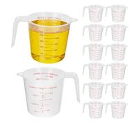 YKUKIZEE 12 PCS Plastic Measuring Jug with Handle 500ML, Stackable Kitchen Measuring Jug with Scale, Stackable Liquid Graduated Beaker for Cooking Baking Mixing Cup Laboratory
