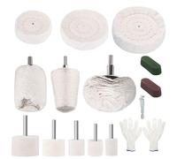 YKUKIZEE 15 Pcs Wheel Polishing Pads for Drill, Buffing Wheel for Drill, Buffing Pad Polishing Wheel Mop Kits Compound Pads for Metal Aluminum Stainless Steel Wood Plastic Ceramic Glass