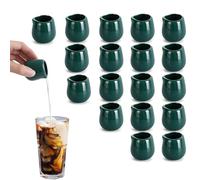 YKUKIZEE 18 Pcs Ceramic Small Milk Jug 50 ml Mini Sauce Serving Jug Gravy | Green Porcelain Creamer Jug Serving Pitcher, Mini Milk Pouring Jugs, for Coffee Cream Sauce Syrup