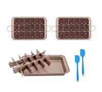 YKUKIZEE 2 Pack Brownie Baking Trays with Dividers, Non Stick Brownie Pan | for Cake, Cupcake, Muffin, 31.5x19.3x3.5cm, Carbon Steel, Champagne Gold, 18-Cavity