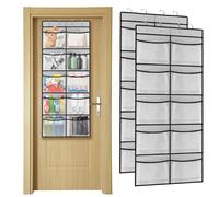 YKUKIZEE 2 Pack Over The Door Organiser Storage Bags with 10 Mesh Pockets, Hanging Storage Organiser Bags, Shoe Rack Door Hanging for Closet Wardrobe Bedroom Bathroom