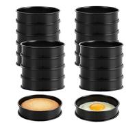 YKUKIZEE 20 PCS 8.5 CM Crumpet Rings, Non Stick Egg Frying Cooking Rings Stainless Steel, Double Rolled Round Muffin Ring Mould for Baking Pancake Pastry