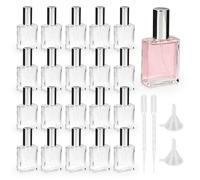 YKUKIZEE 20PCS 15 ml Glass Refillable Perfume Bottle Clear, Square Empty Perfume Spray Bottles Portable, Glass Fragrance Atomiser Bottle for Travel Women Men