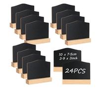 YKUKIZEE 24 PCS Mini Chalkboard Signs for Labeling, Small Black Chalkboard Buffet Signs, Chalkboards Reserved Sign for Tables Menu Food Price Message Restaurant Party 10x7.5 cm