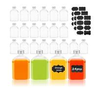 YKUKIZEE 24PCS 200ml Plastic Bottle with Aluminum Lid, Empty Milk Bottle