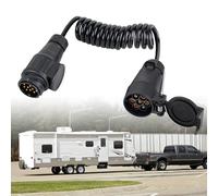 YKUKIZEE 2M 7 Pin Female to 13 Pin Male Trailer Extension Cable Lead | Trailer Light Board Extension Cable Lead, 7 Core Trailer Extension Coiled Cable, for Towing, Caravan, Truck, Car