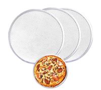 YKUKIZEE 3 Pack 12 inch Pizza Mesh Tray for Oven Aluminium, 30 cm Crispy Pizza Screen with Hole Non Stick, Round Reusable Pizzas Net Trays for Oven Baking Restaurant