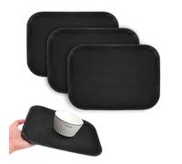 YKUKIZEE 3 Pack Rectangular Bar Tray 14 inch, Rubber Non Slip Rectangular Serving Tray, 35 cm Black Restaurant Serving Tray for Cafeteria Hotel Coffee Home Kitchen