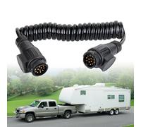 YKUKIZEE 3M 13 Pin Male to 13 Pin Male Trailer Extension Cable Lead | 13 Core Trailer Light Board Extension Cable Lead, 13 Pin Trailer Extension Coiled Cable, for Towing, Caravan, Truck, Car