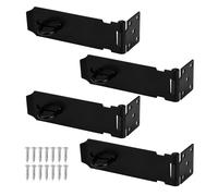 YKUKIZEE 4 Pack 5 Inch Door Padlock Hasp, Stainless Steel Padlock Hasp and Staple Heavy Duty, Black Shed Lock Hasp Gate Lock Latch for Window Cabinet Drawer
