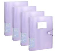 YKUKIZEE 4 Pcs 60 Pockets A4 Display Folders with Plastic Sleeves and Safety Rope, Purple A4 Display Book with Plastic Wallets, Presentation Folders for Documents School Office