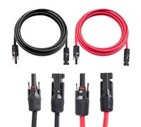 YKUKIZEE 5 M Solar Panel Extension Cable 4 mm², Solar Panel Power Cable | 5 m Red+5 m Black, Solars Panels Cables, with Female and Male Connectors, for Solars Power Station Photovoltaic