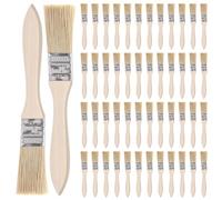 YKUKIZEE 50 PCS 1 Inch Paint Brush Flat, Small Paint Brushes, Wooden Handle Paint Brush for Stains Varnishes Glues Trim Furniture Painting Wall Ceiling Woodwork DIY
