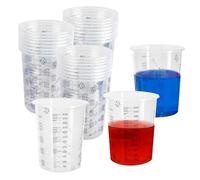 YKUKIZEE 50 PCS 600 ML Plastic Paint Mixing Cup, Epoxy Resin Measuring Cup | 20 OZ, Reusable, Clear Pigment Graduated Mixing Cups, with Scale, for Acrylic Paint, Liquids, Craft, Laboratory