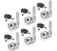 YKUKIZEE 6 PCS Thread Tubular Cam Lock Keyed Alike, 20 MM Cylinder Lock with 2 Keys Zinc Alloy, Security RV Cabinet Lock for Mailbox Letterbox Cupboard Post Box Door