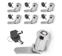 YKUKIZEE 6 PCS Thread Tubular Cam Lock Keyed Alike, 25 MM Cylinder Lock with 2 Keys Zinc Alloy, Security RV Cabinet Lock for Mailbox Letterbox Cupboard Post Box Door