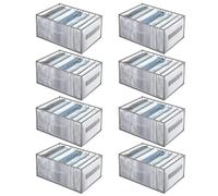 YKUKIZEE 8 Pcs T Shirt Storage Organiser Drawer with Dividers, 7 Grid Wardrobe Trouser Storaged Organiser, Foldable Mesh Jeans Storage Organisering for Leggings 36 x 25 x 20 cm