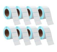 YKUKIZEE 8 Roll Self-Adhesive Address Labels on Roll 40mm X 20mm, Thermal Labels Stickers, 8000 PCS White Removable Address Labels Blank Roll for Frozen Fridge Catering Food Jar Kitchen Office