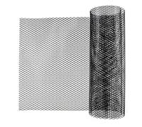 YKUKIZEE Car Grill Mesh Black 3x6mm Aluminium Universal Rhombic 100 x 33cm | for Bumper, Vehicle Opening Body Kit Hood Vent, Cars Condenser Radiator