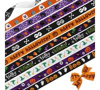YKW Halloween Ribbon 10 Pack Grosgrain, 3/8" x 3 Yard Each 30 Total Yards, Ghost Pumpkin Spider Witch Craft Ribbons for Party Gift Wrapping DIY Decoration