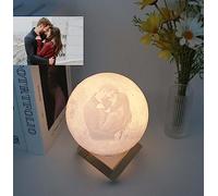 yky Personalised Photo Lamp Custom 3D Night Light with Picture, LED Night Light Rechargeable 3D Print Moon Lamp,Home Bedroom Decor Birthday Gifts (16 Colours + Remote,15cm)