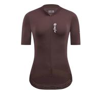 YKYWBIKE Cycling Jerseys Women Short Sleeve,Bike Shirts for Women Breathable Cycle Jersey with 4 Pockets, Coffee, S