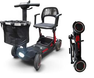 YL-996 Collapsible Folding Mobility Scooter 2026 Model, 12Ah Removable Lithium Battery, 10 Miles Range, 17kg Lightweight, Dual Storage Bag, Compact Travel Scooter for Senior, UK Class 2.