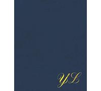 YL: Golden Letters, Executive Navy Blue Vintage Old Leather Look, Personalized Monogram Initials, Yearly Planner, Journal, Scheduler, To Do List And More Makes A Perfect Gift