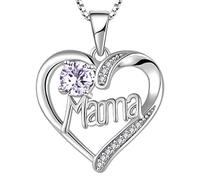 YL Mama Necklace 925 Sterling Silver cut June Birthstone Alexandrite Mama Pendant for Women