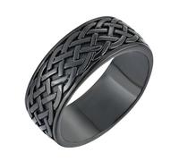 YL Men's Twisted Knot Rings Titanium Steel Celtic Knot Ring Infinity Wedding Band Vintage Statement Jewelry, Metal, No Gemstone