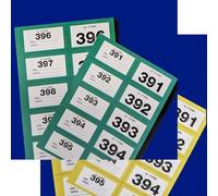 YLAB 2-Pack Extra Large Raffle Books, Cloakroom Tickets (1-400) - Jumbo 7x4cm Perforated Ticket Stubs - Easy Read, Numbered & Secure - Choose Your Colours (Green & Yellow)
