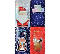 YLAB 4 Kids Christmas Money Wallets with Red Envelopes - Festive Gift Card Holders for Cash, Vouchers & Presents - Cute Santa, Penguin, Reindeer & Merry Christmas Designs - 16 x 9 cm