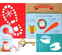 YLAB - Christmas Eve Pack - Santa Placemat, Magic Key, Footprint Stencils, Stop Here Sign & Nice List Certificate