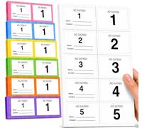 YLAB Extra Large Raffle & Cloakroom Tickets 1-400 - Jumbo 7x4cm Perforated Ticket Stubs - Easy Read & Numbered - Blue, Green, Orange, Pink, Purple, White, Yellow (White)