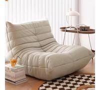 YLANMEI Adult Multifunctional Bean Bag Sofa Chair, Ergonomic Design with Neck and Back Support, Lazy Floor Sofa, Bedroom Reading Corner, Game Lounge Chair, nap time, Apartment Room Decoration White