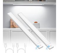 Ylatoial Under Cabinet Light, 43cm 2500mAh Motion Sensor Cabinet Lights 5000K Wireless Under Cupboard Lights Motion Sensor Light Magnetic Lights for Drawer Living Room Bedside Kitchen Porch -2 Pack