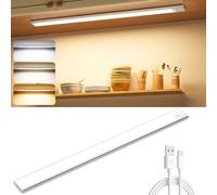 Ylatoial Under Cupboard Kitchen Lights, 1 Pack 41cm 3 Color Temperature Dimmable 2800mAh Rechargeable Magnetic LED Motion Sensor Lights Indoor for Cabinet