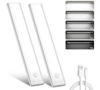 Ylatoial Under Cupboard Kitchen Lights, 2 Pack 20.5cm Cold White Dimmable 1000mAh Rechargeable Magnetic LED Motion Sensor Lights Indoor for Cabinet