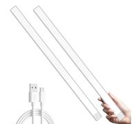 Ylatoial Under Cupboard Kitchen Lights, 2 Pack 60cm 5000mAh 3 Color Temperature Dimmable Rechargeable Magnetic LED Motion Sensor Lights Indoor for Cabinet