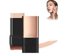YLBHYIRSJF 2025 Korean Hydrating Lightweight Foundation Stick with Brush, Full Coverage Longwear Hydrating Foundation Stick, Natural Color
