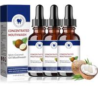 YLBHYIRSJF Coconut Fresh Oil-Pulling Mouthwash, Mint Coconut Oil Mouthwash, Natural Essential Oils for Fresh Breath, Teeth Whitening & Oral Health (3 PCS)