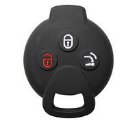 YLC Silicone Car Key Protection Case/Smart Key Cover/Fob Case/Cover Skin Jacket for SMART 451 FORTWO FORFOUR ROADSTER 3 Buttons Remote Car Key(Black)