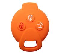 YLC Silicone Car Key Protection Case/Smart Key Cover/Fob Case/Cover Skin Jacket for SMART 451 FORTWO FORFOUR ROADSTER 3 Buttons Remote Car Key(Orange)